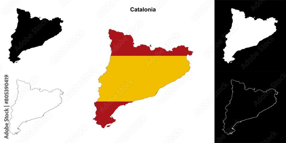 Obraz premium Catalonia outline map