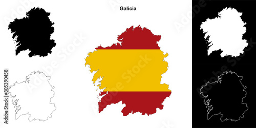 Galicia outline map