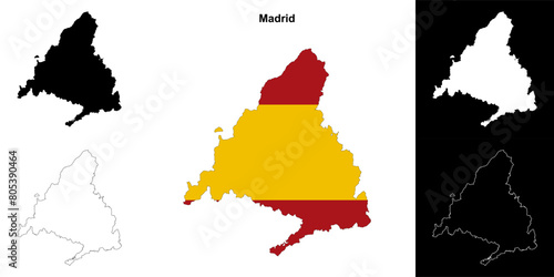 Madrid outline map photo