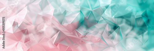 abstract polygonal design of turquoise and soft pink, ideal for an elegant abstract background photo