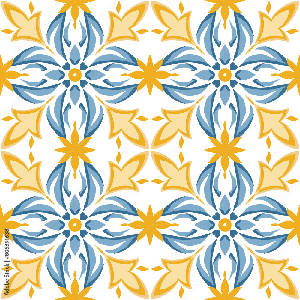 Fototapeta premium Tile traditional motif pattern seamless background