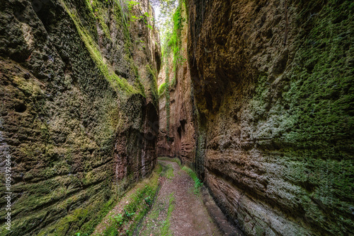 Scenic sight in the natural monument "Forre di Corchiano", near the village of Corchiano, in the Province of Viterbo, Lazio, Italy.