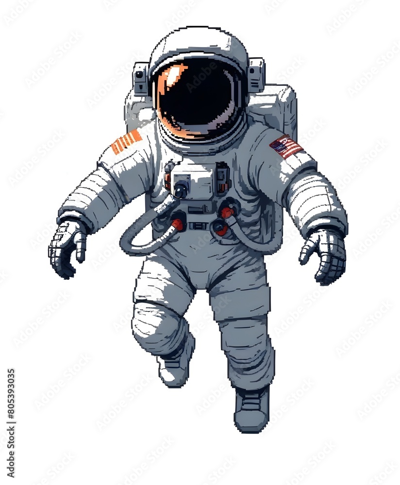 Astronaut in a white spacesuit, floating in space with the Earth visible in the background