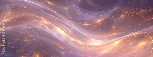 Light purple and gold background, swirls of light white and beige lines, light yellow lights shining on the edges of lines, sparkling, fantasy style, dreamy atmosphere, golden elements. photo