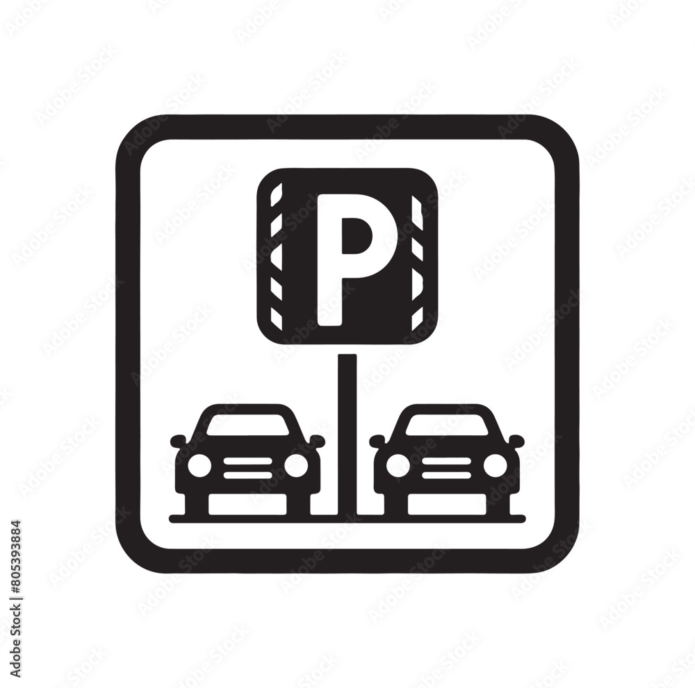 Parking icon. Car Parking Icon. Parking and traffic signs isolated on white background. Map parking pointer. Vector illustration. Parking icon. Car Parking Icon. Parking and traffic signs isolated on white background. Map parking pointer. Vector illustration.