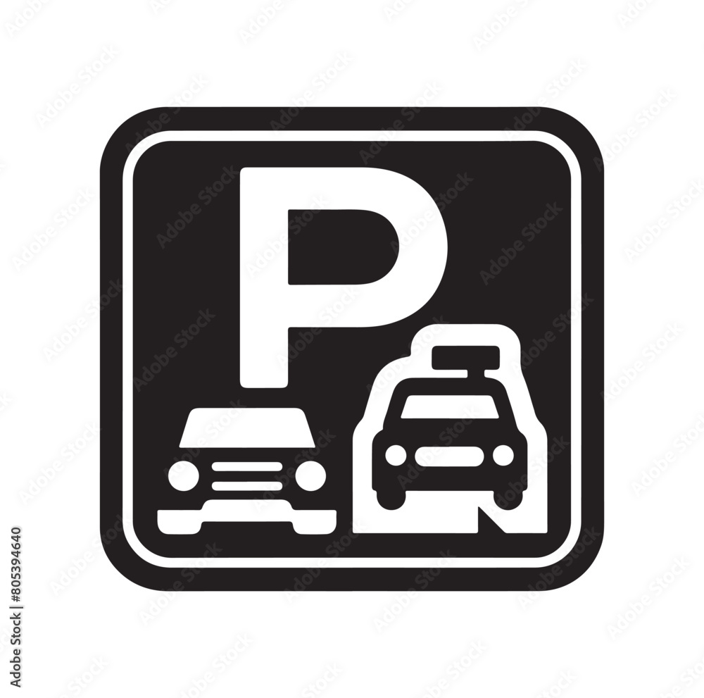 Parking icon. Car Parking Icon. Parking and traffic signs isolated on white background. Map parking pointer. Vector illustration. Parking icon. Car Parking Icon. Parking and traffic signs isolated on white background. Map parking pointer. Vector illustration.