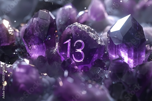 "13" ON Amethyst background 4K HD ULTRA