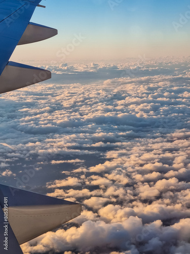 View skyscape from window Airplane go to japan © pumppump