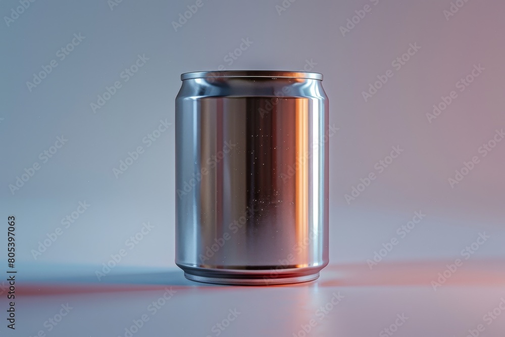 Studio photo of an isolated metal can against a white background Studio photo of an isolated metal can against a white background