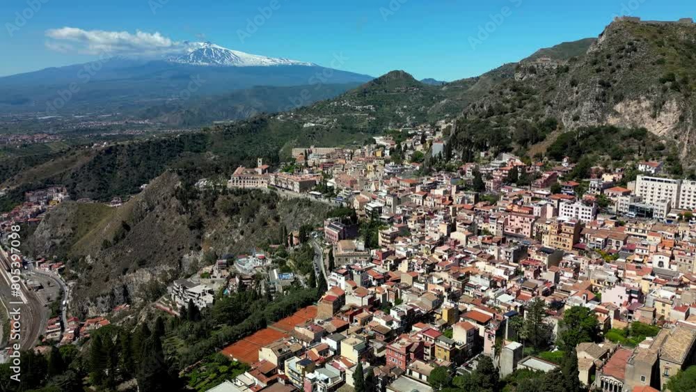 view of the city of Taormina, on the island of Sicily
view of the city of Taormina, on the island of Sicily