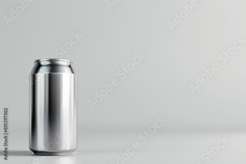 Studio photo of an isolated metal can on a white background.