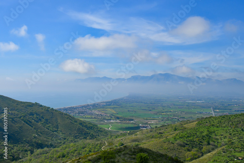 The natural landscape in the mountains of Campania in the province of Caserta, Italy. 