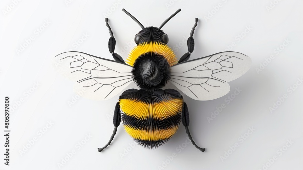 Papercraft project. Colorful bee made out of paper. Papercraft project. Colorful bee made out of paper.