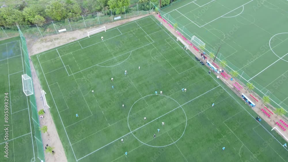 Aerial video of football sports fields in Tordera Catalonia Aerial video of football sports fields in Tordera Catalonia
