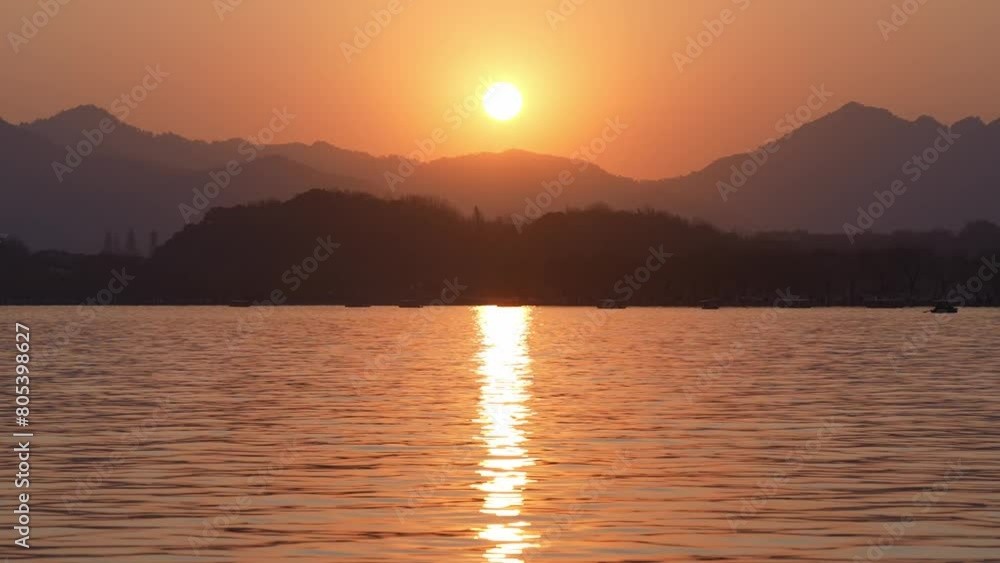 west lake at sunset west lake at sunset