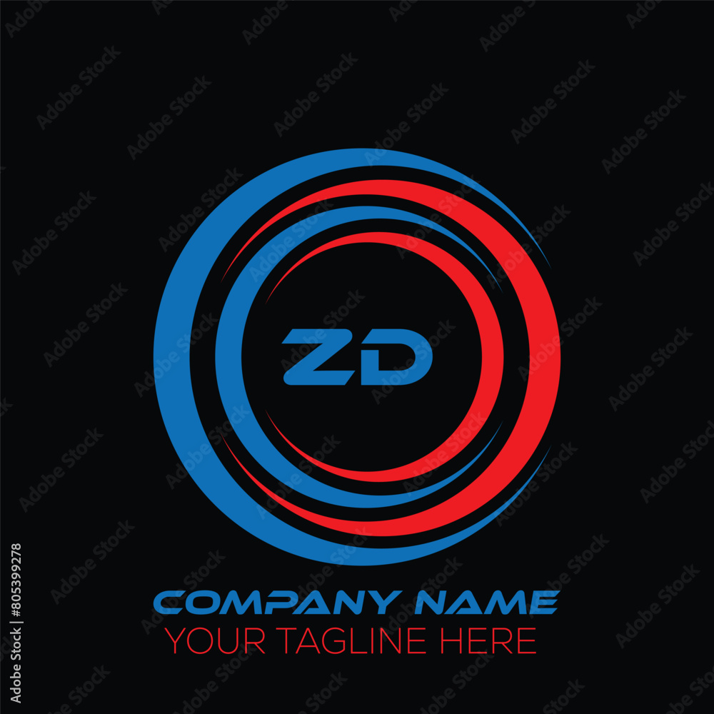 ZD letter logo creative design. ZD unique design. ZD letter logo design on black background. ZD letter logo creative design. ZD unique design. ZD letter logo design on black background.