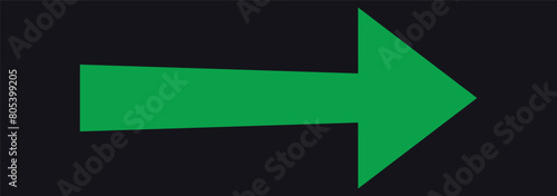 Right  arrow for road direction. Directional neon arrow icon illustration Simple thin line, outline of Arrow icons on black background.
