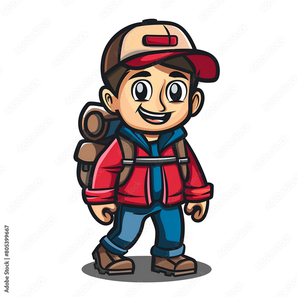 Illustration of hiker going to climb the mountain Illustration of hiker going to climb the mountain