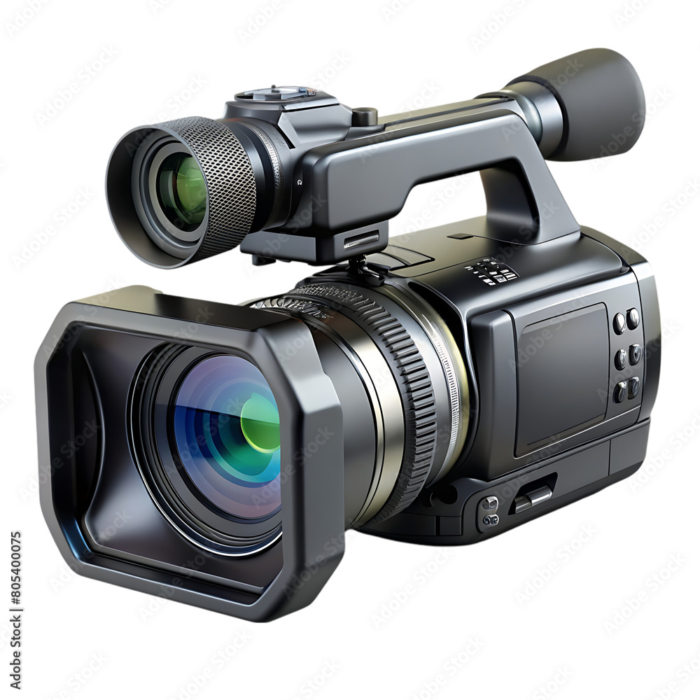 Professional digital video camera isolated