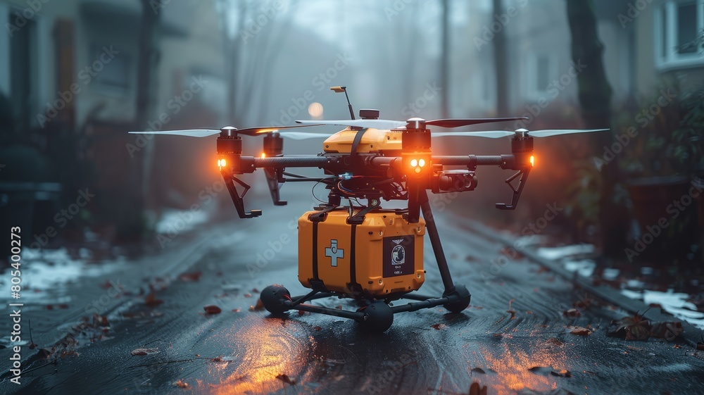 Emergency drones delivering medical supplies to remote areas Emergency drones delivering medical supplies to remote areas