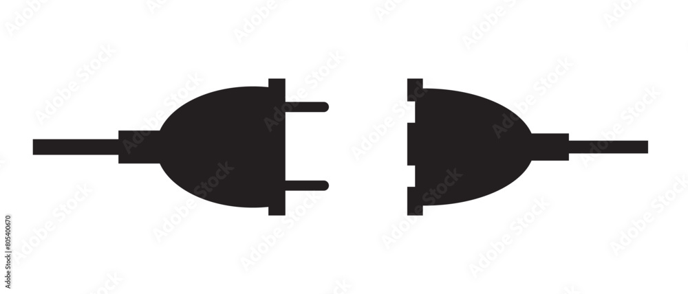 Energy Connection Icon Electric or energy connection icon vector . Electric socket with a plug ...