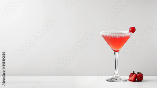 Illustration of a colorful cocktail on a white background, with space for text