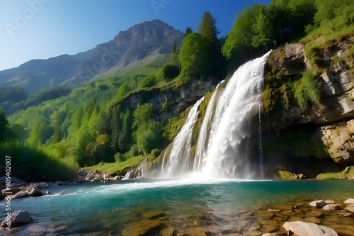 waterfall in the mountains