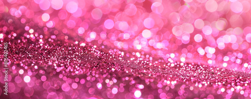 Hot Pink Glitter Lights on a Blurry Background, Vibrant and Playful for Fun Projects