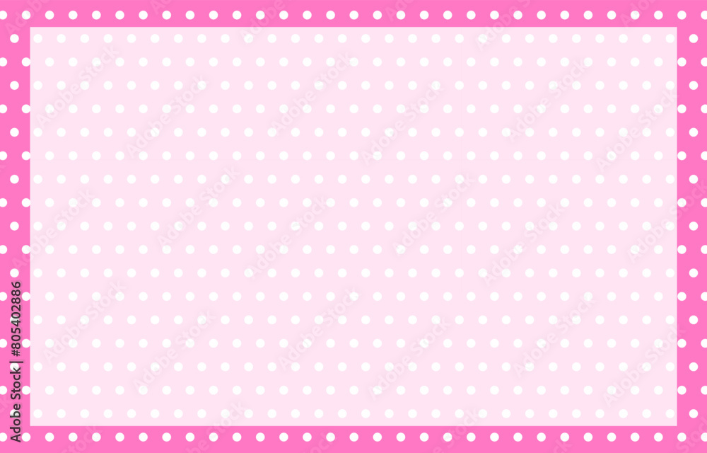Pink card.White dots on pink background with empty space. Pink card.White dots on pink background with empty space.