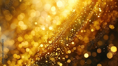 golden christmas particles and sprinkles for a holiday celebration like christmas or new year. shiny golden lights. wallpaper background for ads or gifts wrap and web design.