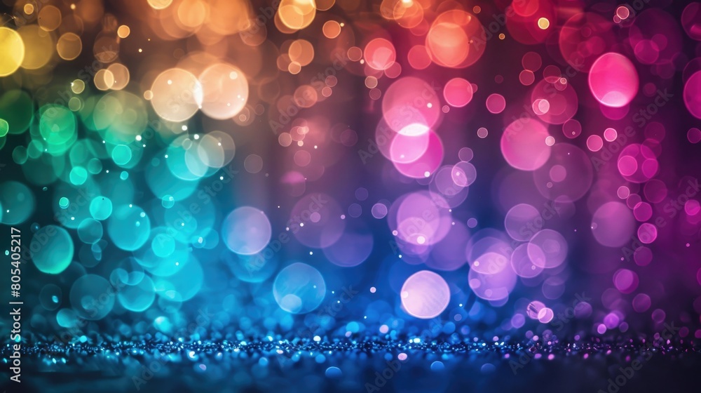 Abstract display of vibrant, blurry lights against a dark backdrop Abstract display of vibrant, blurry lights against a dark backdrop