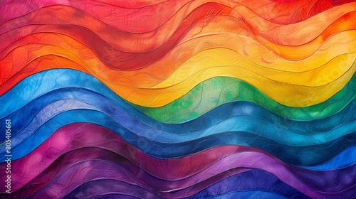 Pride flag with watercolor texture photo