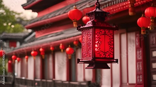 High-Quality Red Lantern Backgrounds for Imlek photo