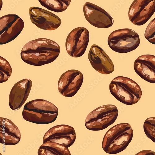 Coffee beans abstract pattern background