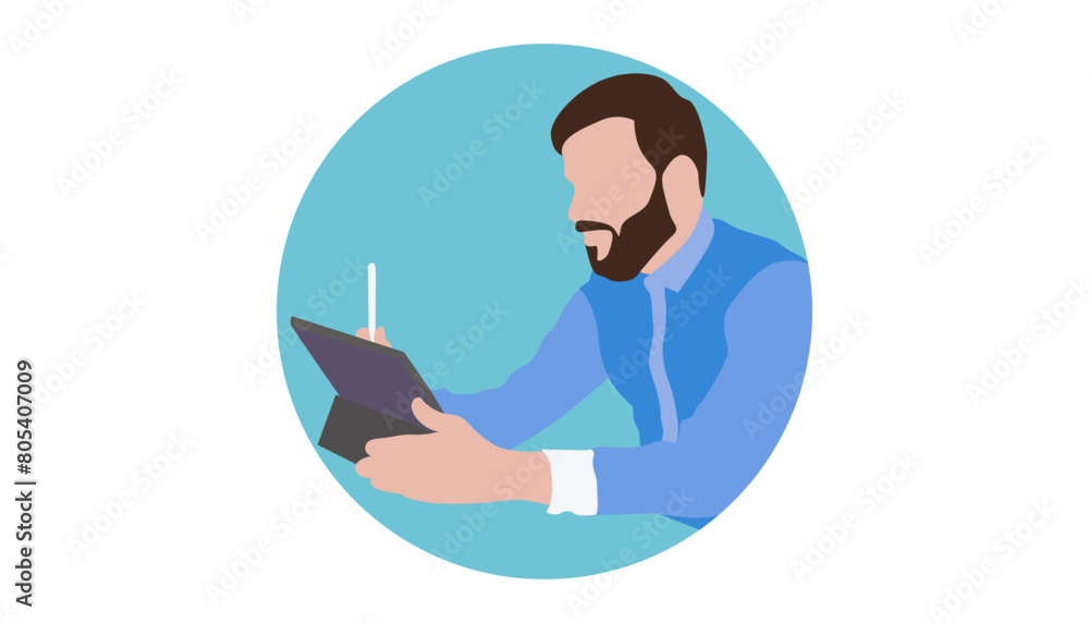 Business people working together in the office. Vector illustration in flat style Business people working together in the office. Vector illustration in flat style