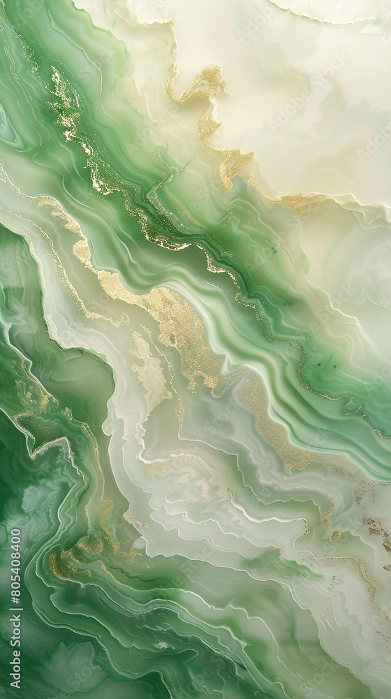 Fototapeta premium serene blend of woods green and pearl white, ideal for an elegant abstract background