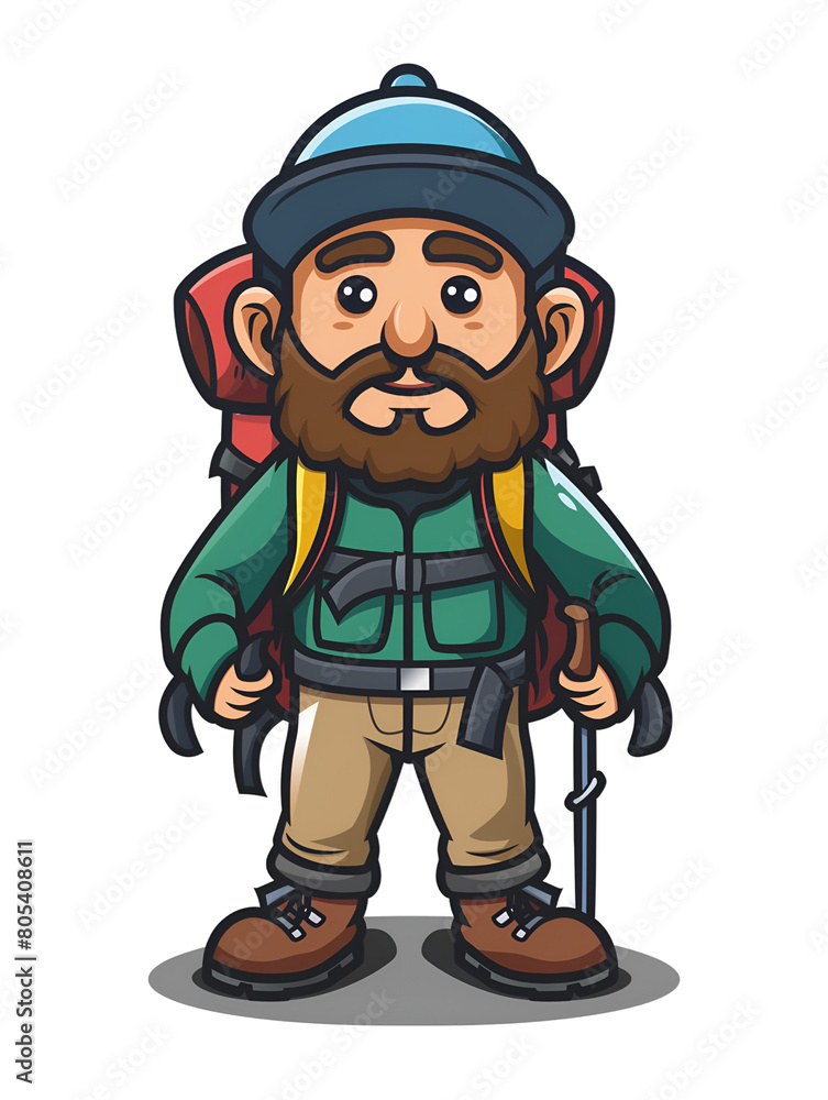 Obraz premium Illustration of hiker going to climb the mountain