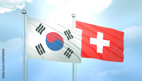 South Korea and Switzerland Flag Together A Concept of Relations