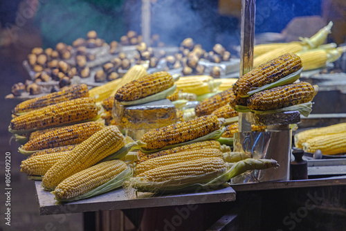 Photography Grilled Corn on Cob at Street Stall Night Market