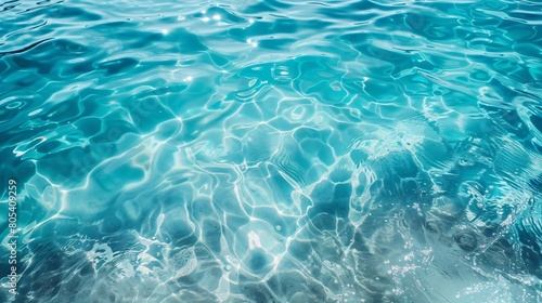 A body of exceptionally blue water resembling a swimming pool