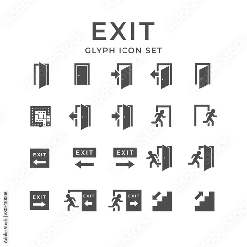 Set glyph icons of exit