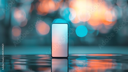 A minimalist mobile phone with a unique design against a softly blurred background
