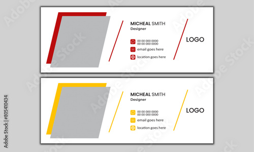Business mail signature card template with digital profile design