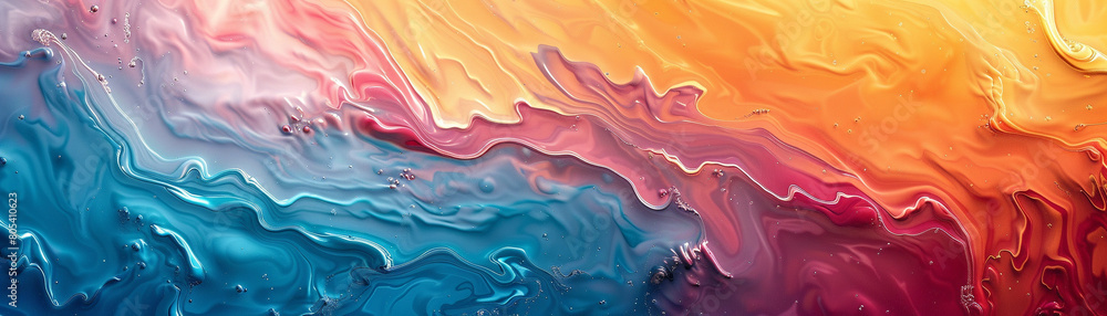A swirling blend of vibrant colors frozen in creamy waves A swirling blend of vibrant colors frozen in creamy waves