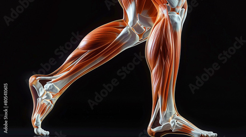 A stylized representation of a womans welldefined leg muscles, highlighting endurance and agility photo
