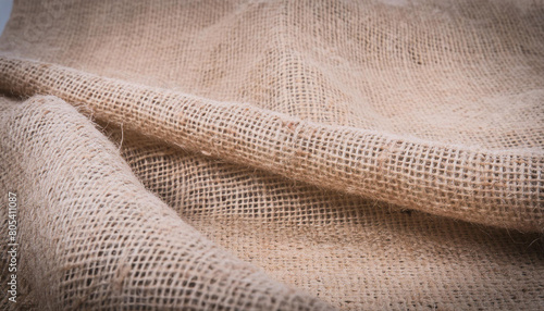 Top view of Burlap texture background weaves and folds