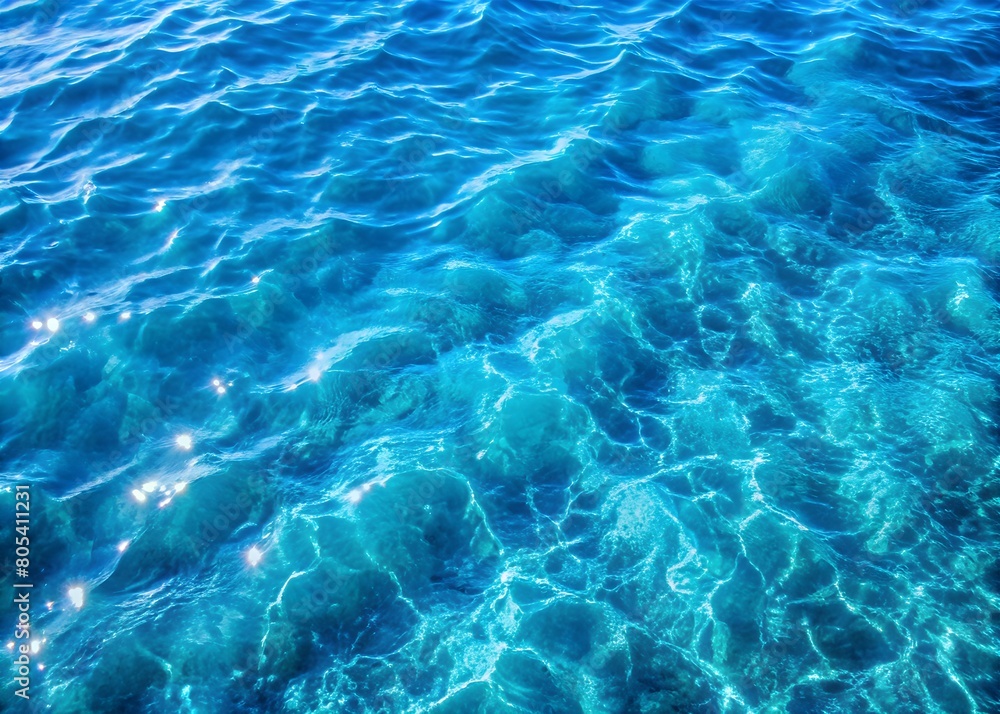 A Mesmerizing View of Textured Blue Sea Water