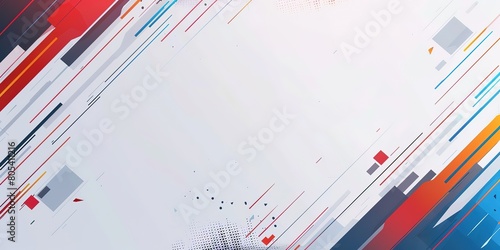 red white sporty background, speed motion design with spot strip and copy space, modern minimal in cheerful and freedom energy feeling, Generative Ai photo
