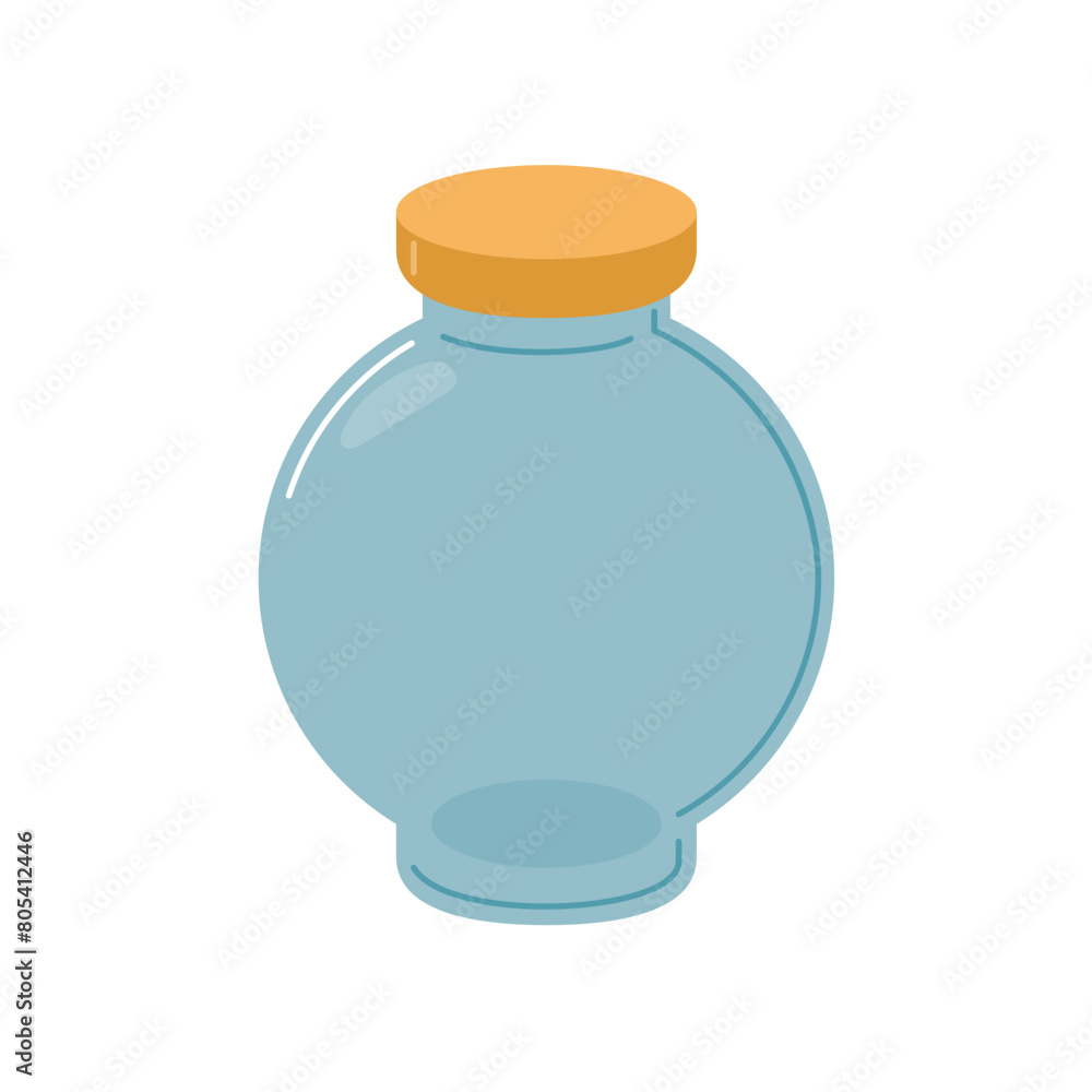 Glass or plastic round jar bottle for cold drinks juices cocktails water and other liquid bewerages