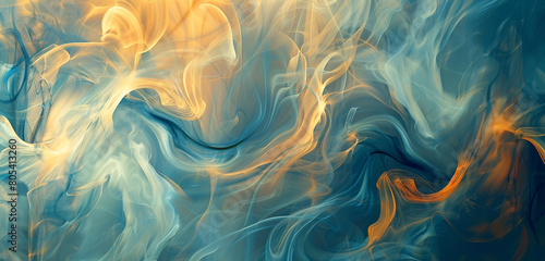 soft swirling patterns of profound golden and cerulean, ideal for an elegant abstract background photo